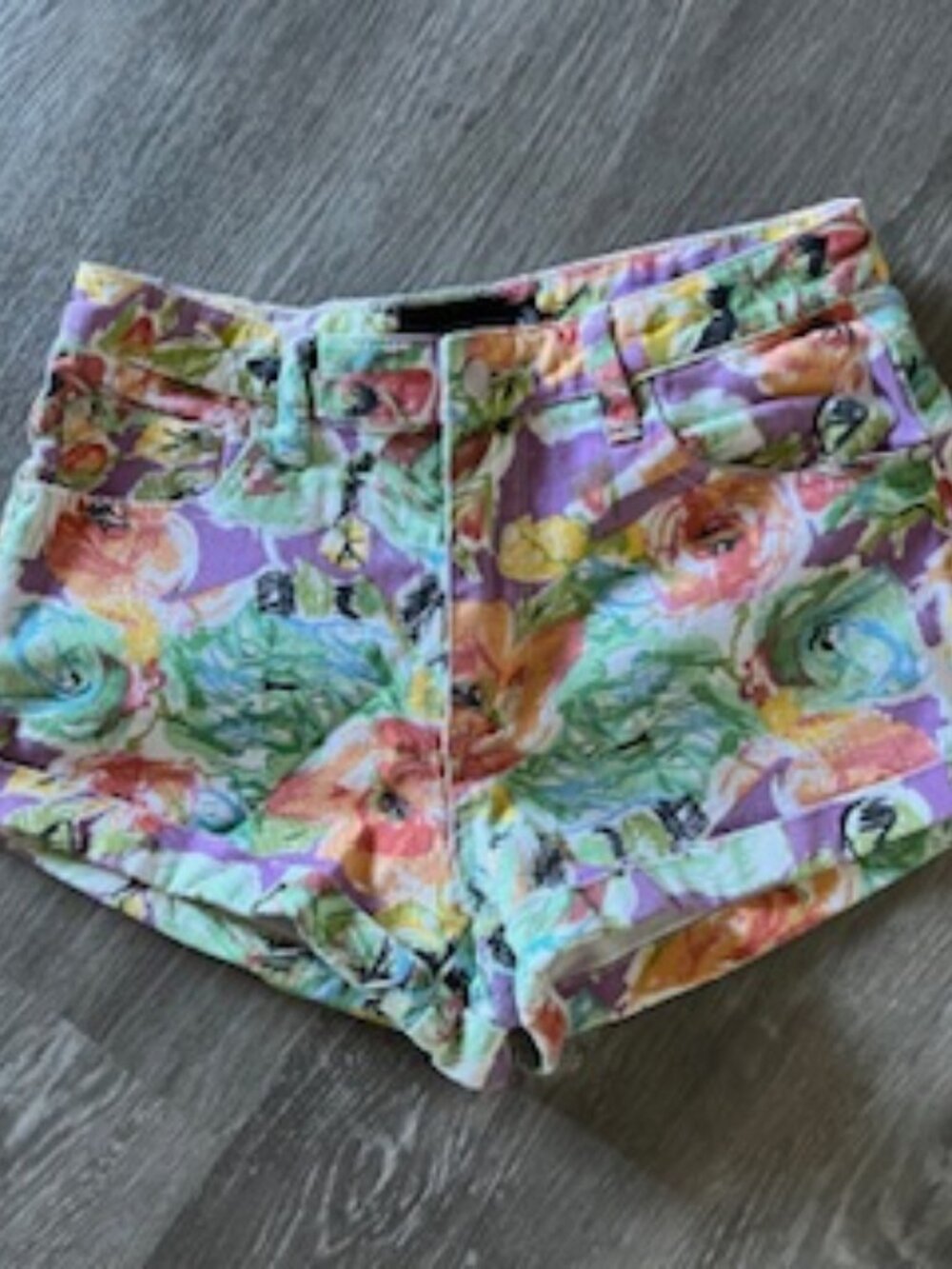 MINKPINK Multicolor Floral Print Jean Shorts